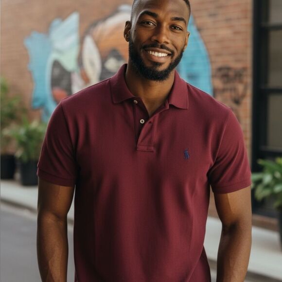 Polo by Ralph Lauren Men's Burgundy Polo Shirt performance material golf - Picture 1 of 7